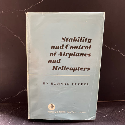 stability and control of airplanes and helicopters book, by Edward Seckel, 1964 Hardcover image 1