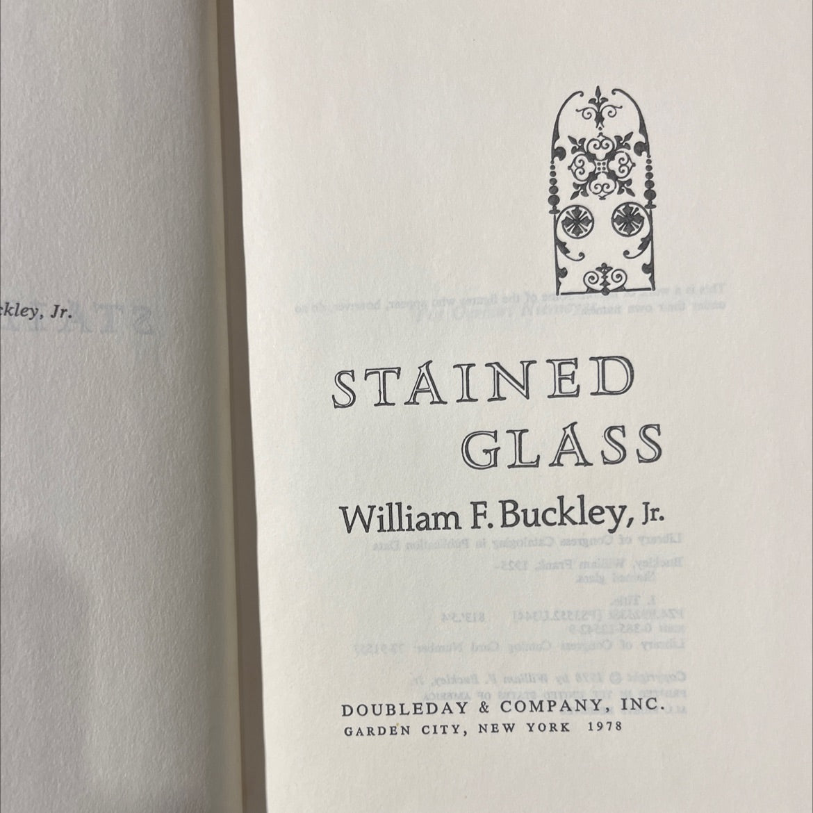 stained glass book, by William F. Buckley, Jr., 1978 Hardcover image 2
