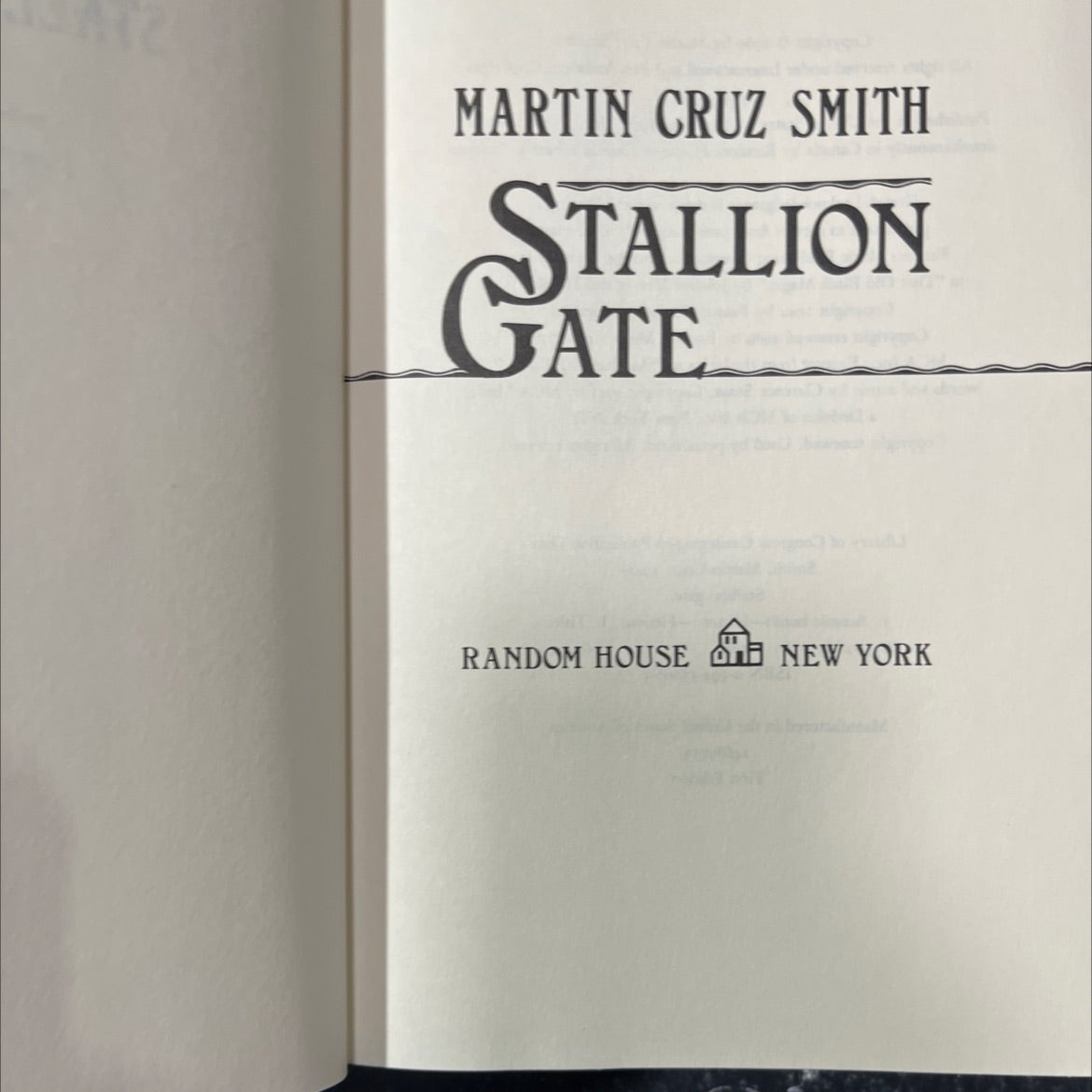 stallion gate book, by martin cruz smith, 1986 Hardcover image 2