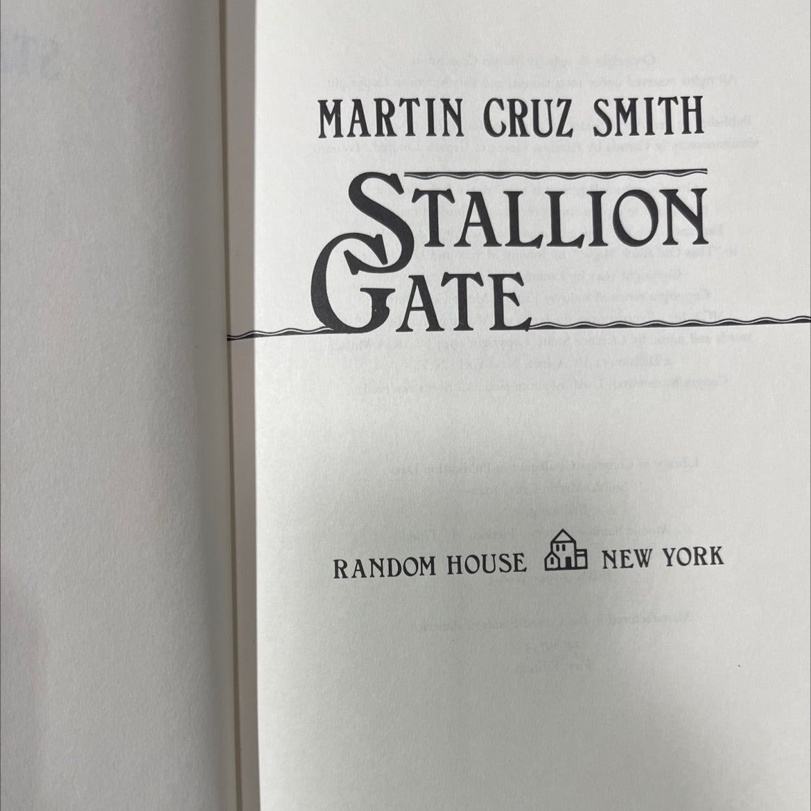 stallion gate book, by martin cruz smith, 1986 Hardcover image 2