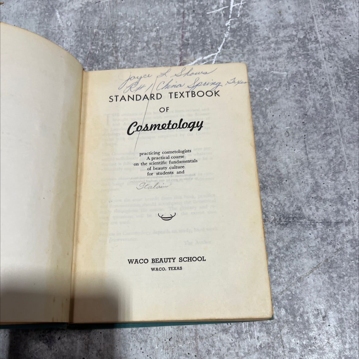 standard textbook of cosmetology book, by joyce l. shows, 1959 Hardcover image 2