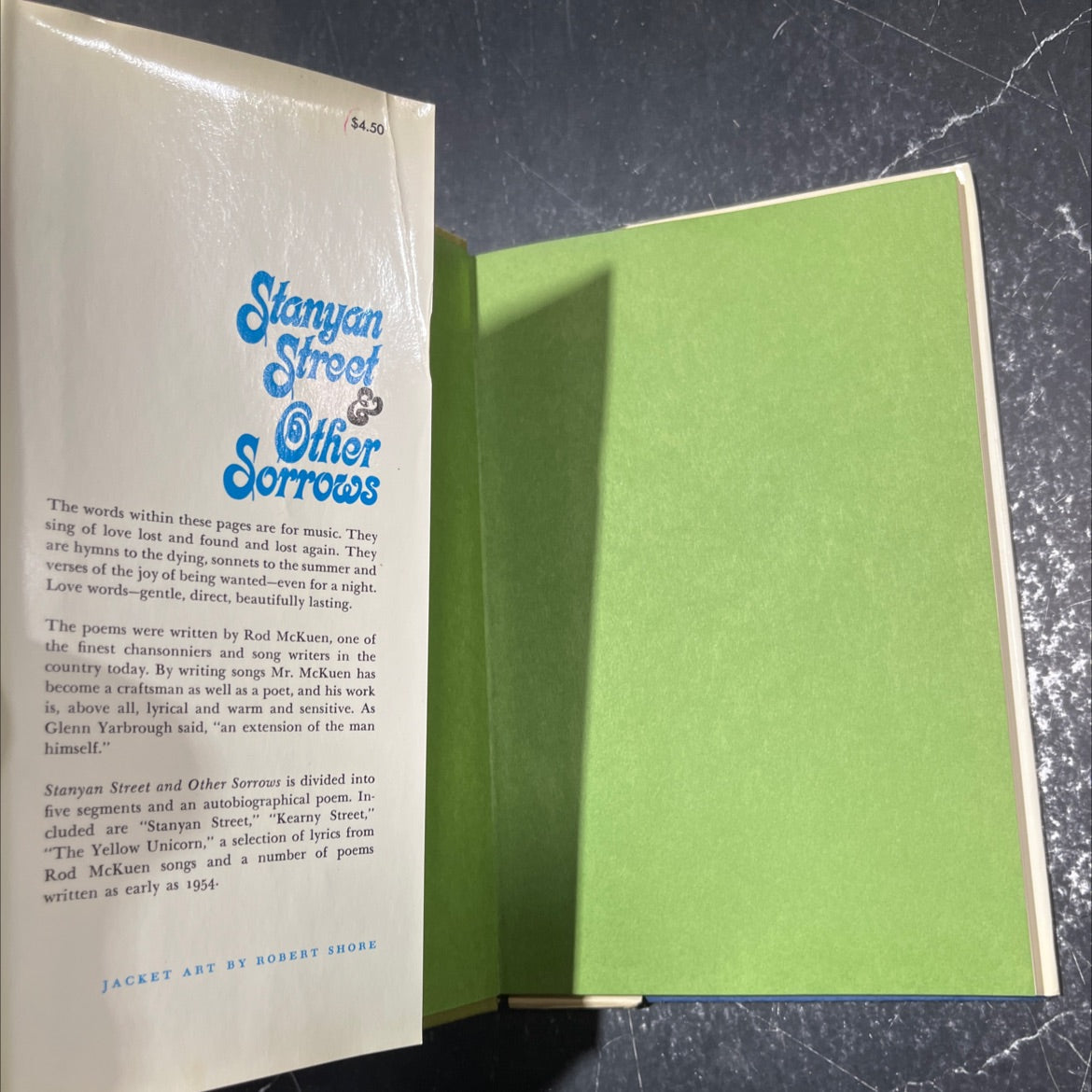 stanyan street & other sorrows book, by rod mckuen, 1970 Hardcover image 4