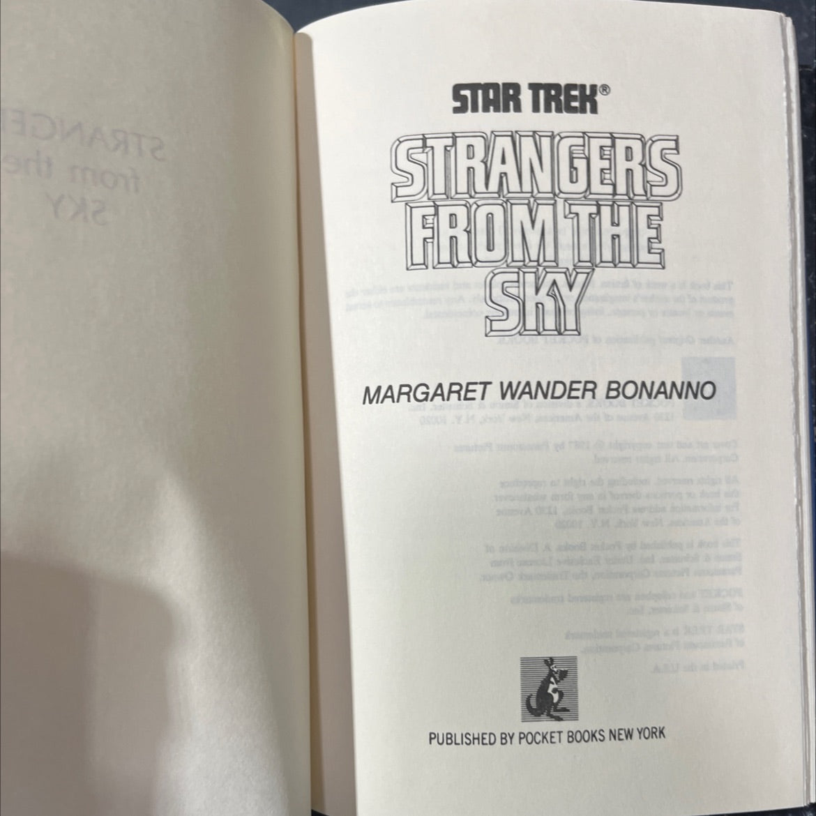 star trek® strangers from the sky book, by margaret wander bonanno, 1987 Hardcover image 2