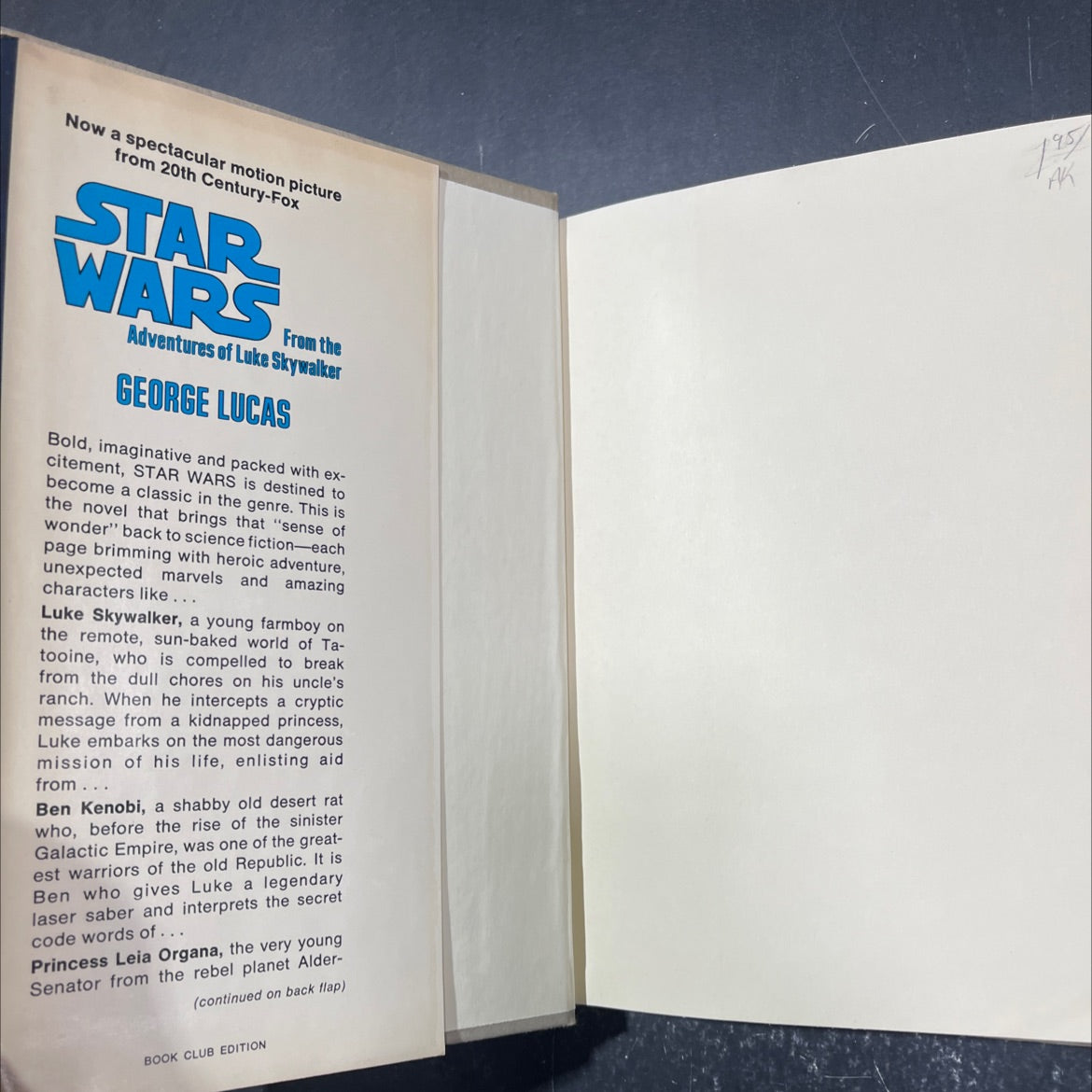 star wars: from the adventures of luke skywalker book, by george lucas, 1976 Hardcover image 4