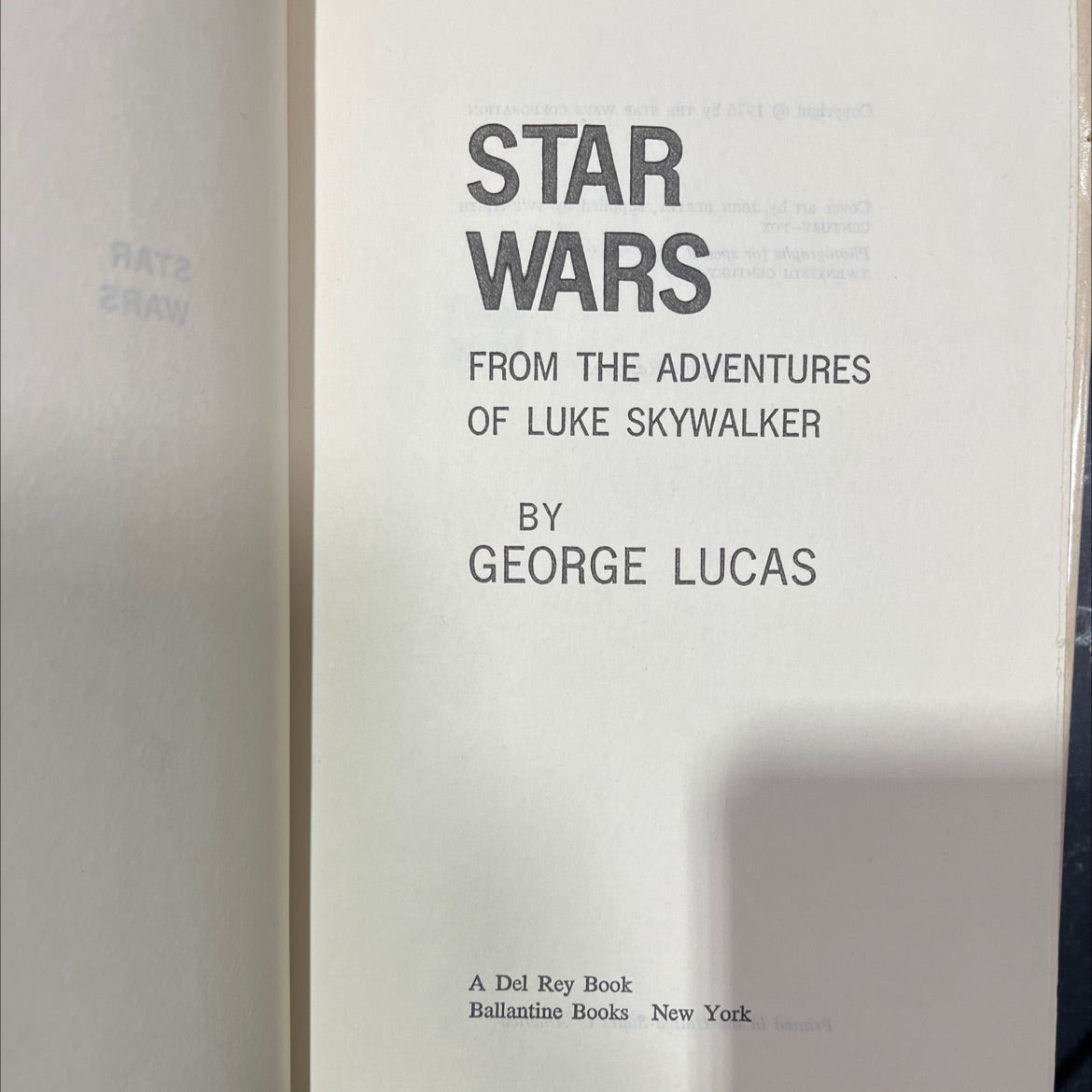 star wars: from the adventures of luke skywalker book, by george lucas, 1976 Hardcover image 2