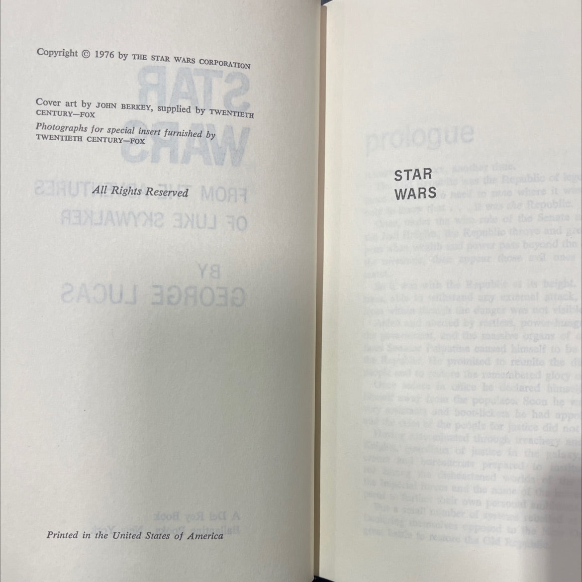 star wars: from the adventures of luke skywalker book, by george lucas, 1976 Hardcover image 3