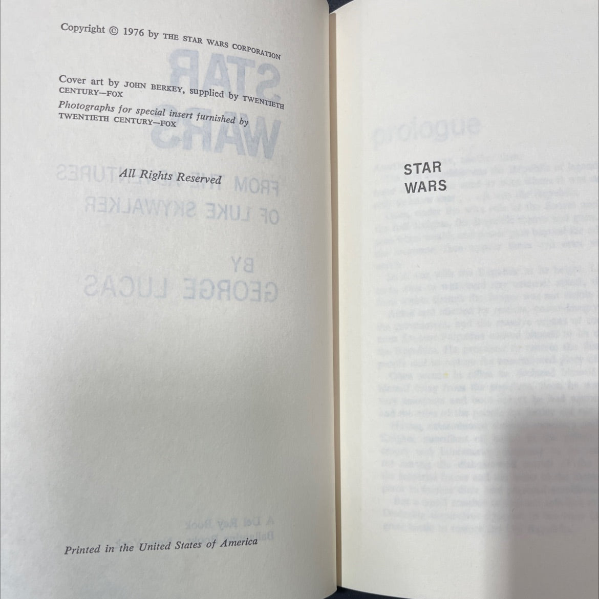 star wars book, by george lucas, 1976 Hardcover image 3