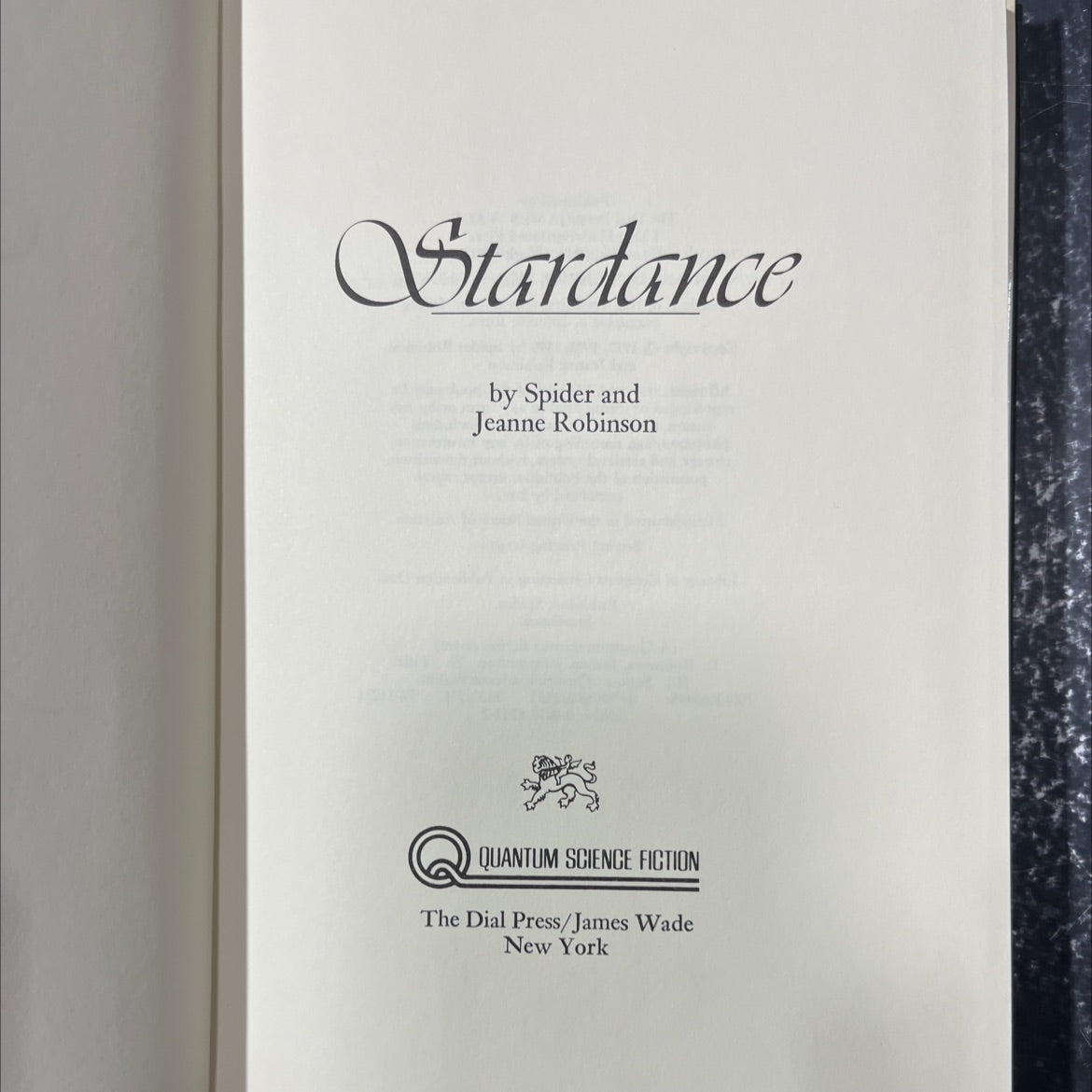 stardance book, by Spider Robinson, Jeanne Robinson, 1979 Hardcover image 2