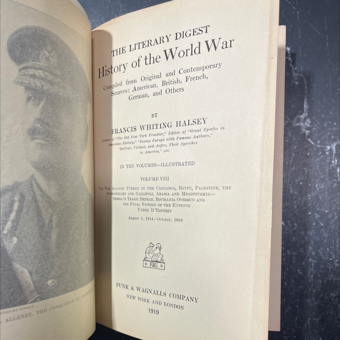 starting service allenby, the conqueror of pal book, by francis whiting halsey, 1919 Hardcover image 2