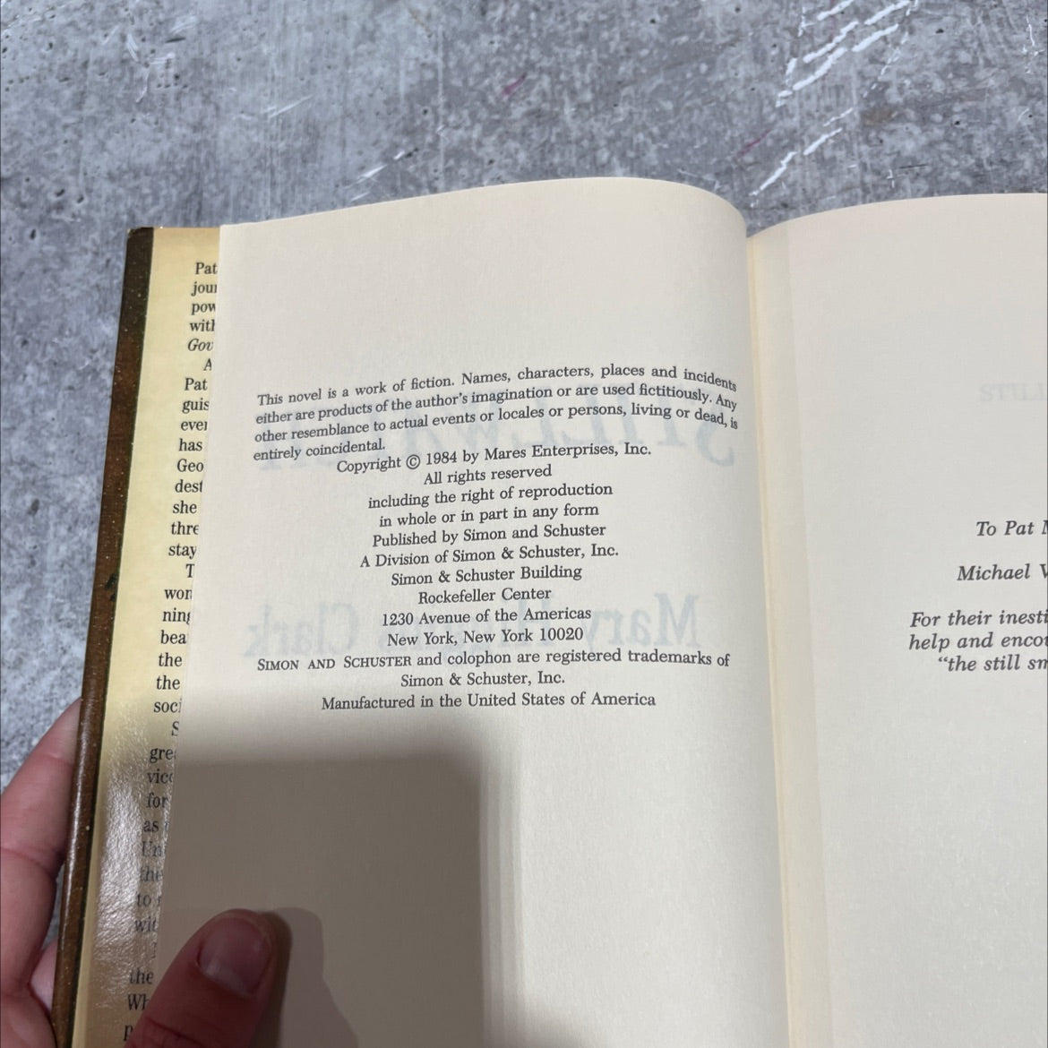 stillwatch book, by Mary Higgins Clark, 1984 Hardcover image 3