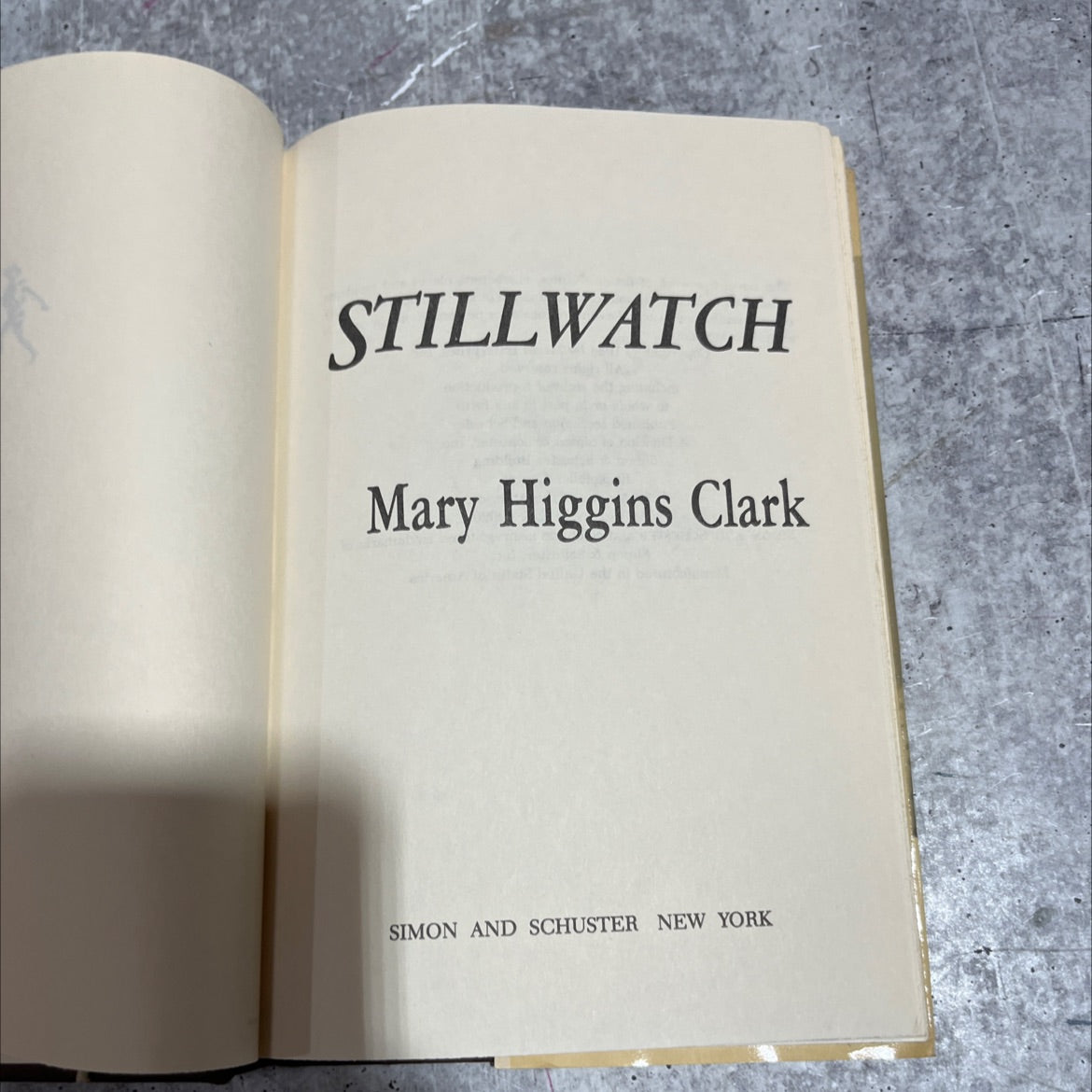 stillwatch book, by Mary Higgins Clark, 1984 Hardcover image 2