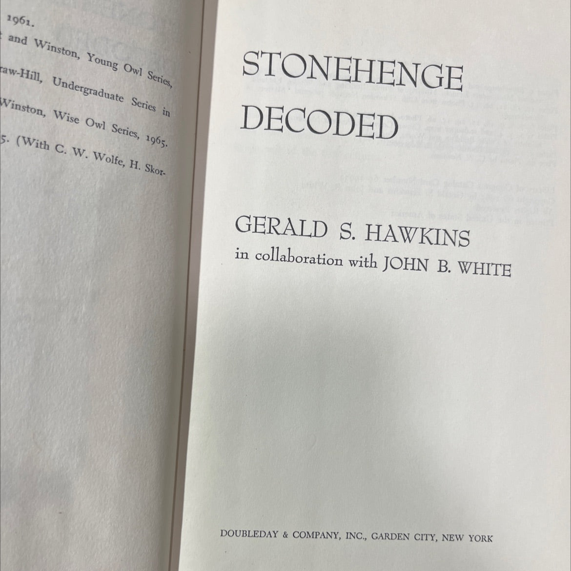 stonehenge decoded book, by gerald s. hawkins, john b. white, 1965 Hardcover image 2