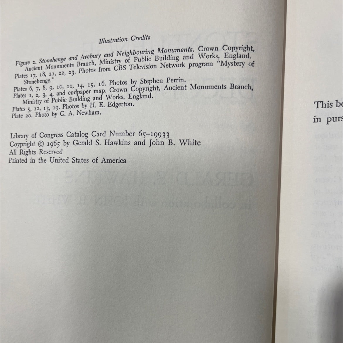 stonehenge decoded book, by gerald s. hawkins, john b. white, 1965 Hardcover image 3