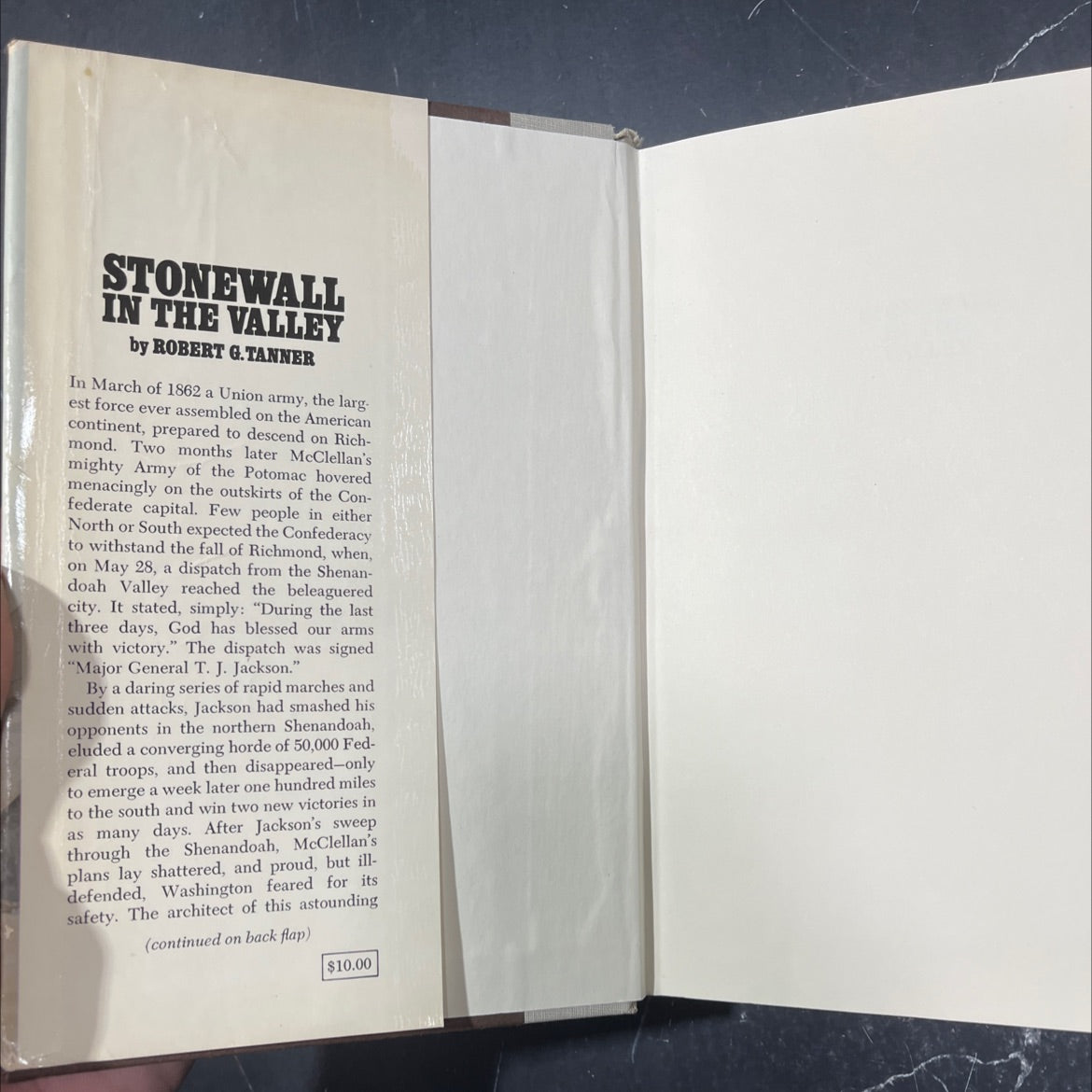 stonewall in the valley book, by Robert G. Tanner, 1976 Hardcover image 4