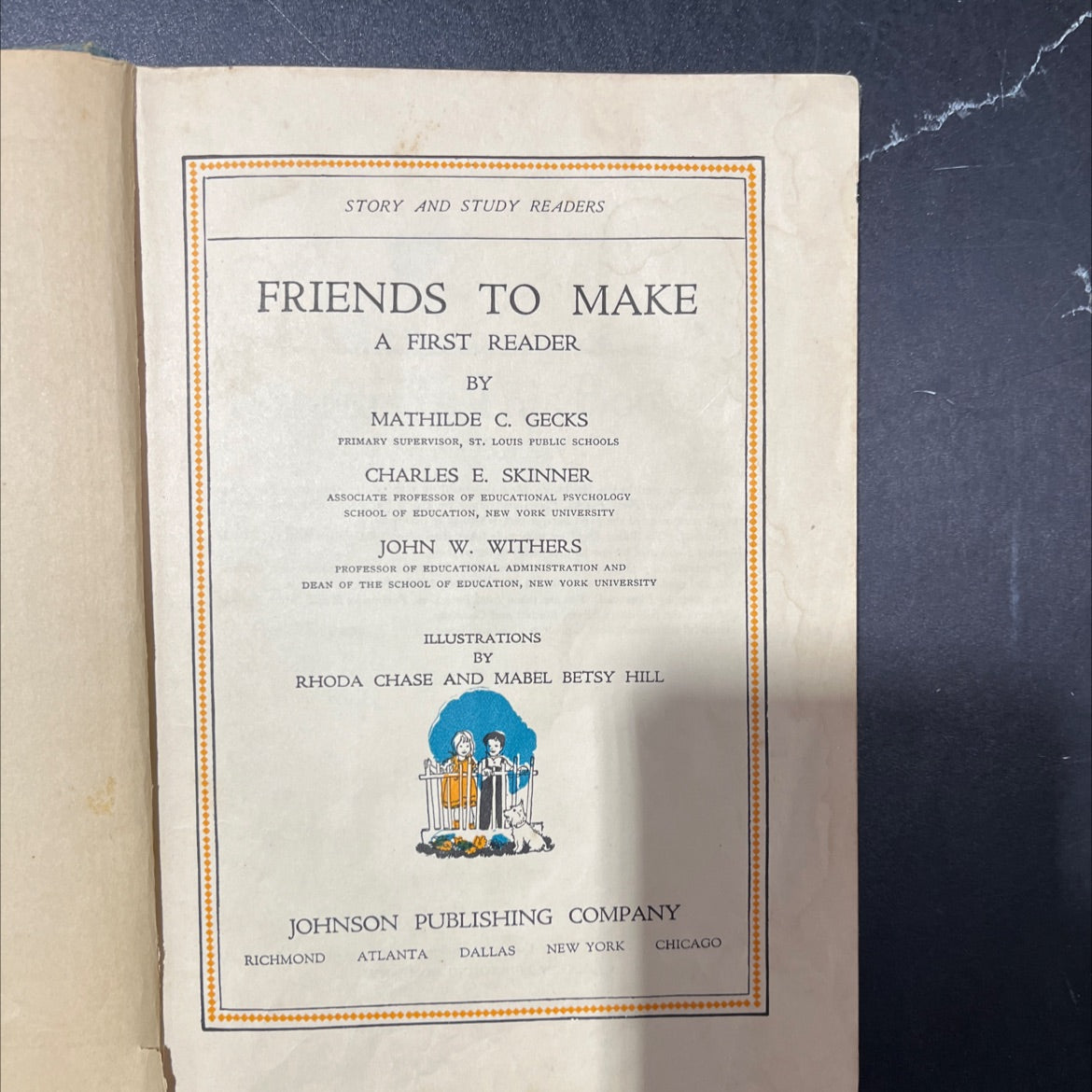 story and study readers friends to make a first reader book, by mathilde c. gecks, 1928 Hardcover image 2