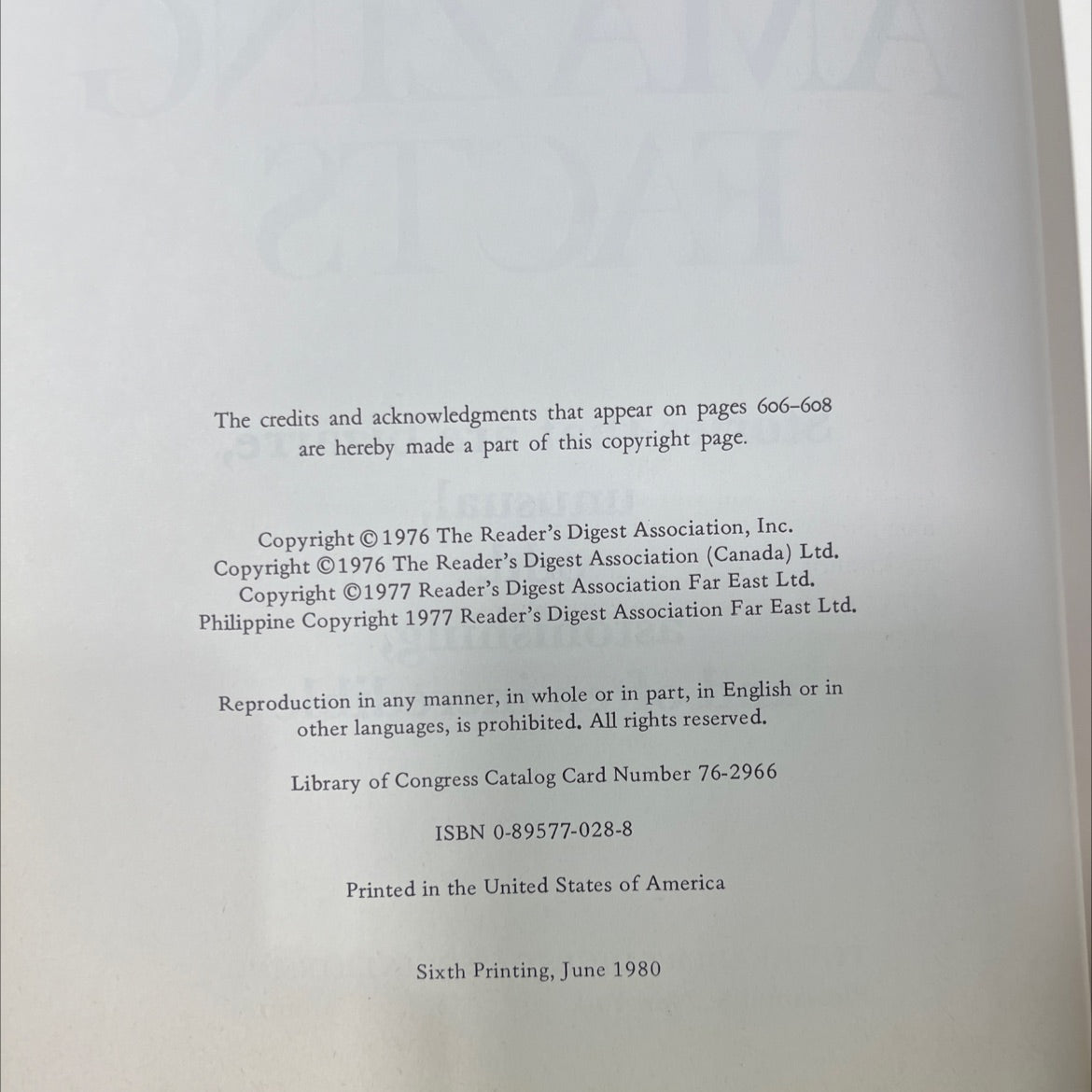 strange stories, amazing facts book, by unknown, 1977 Hardcover image 3