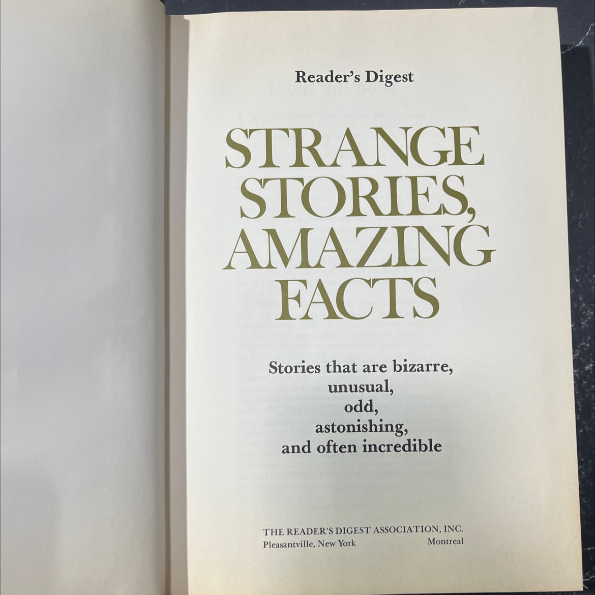 strange stories, amazing facts book, by unknown, 1977 Hardcover image 2