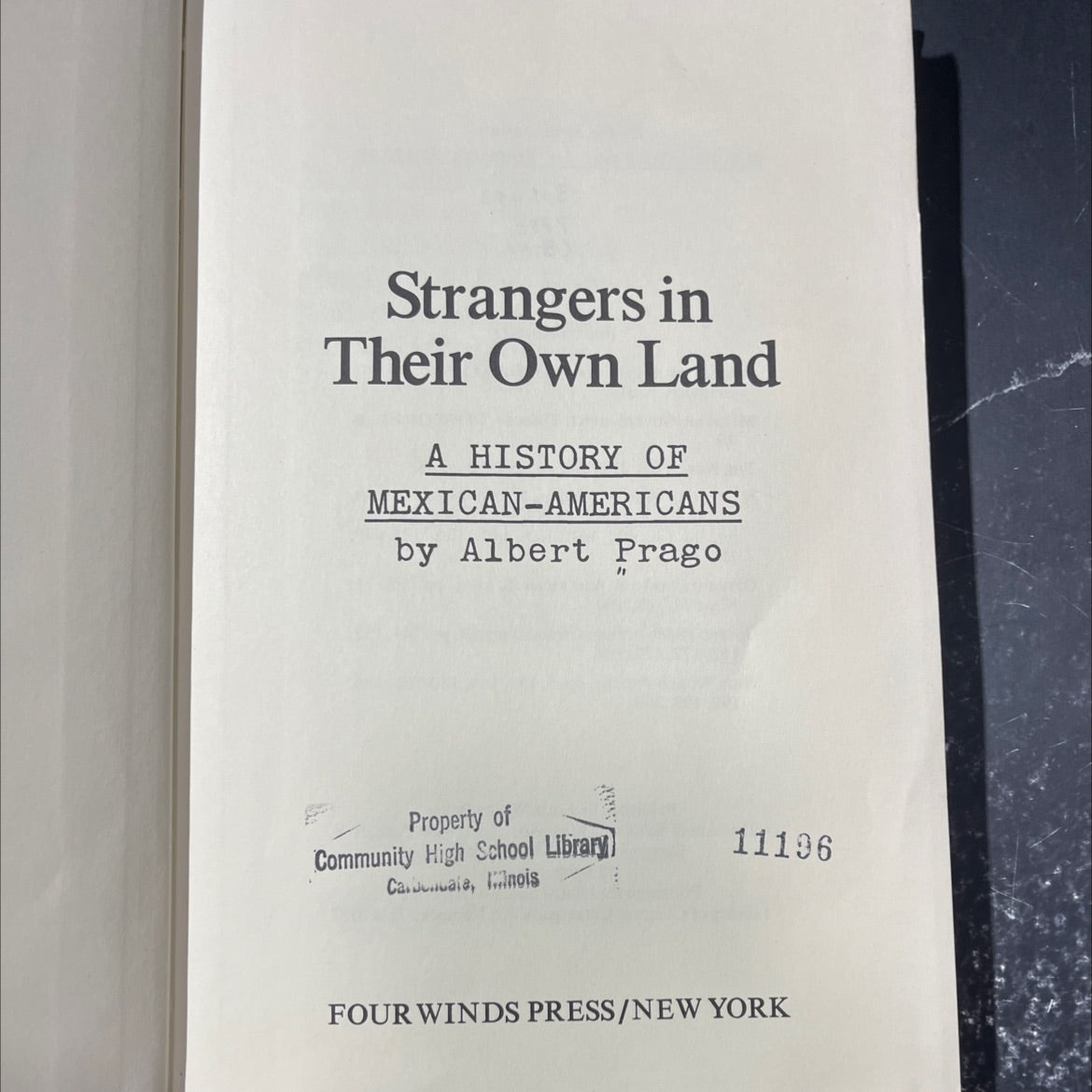 strangers in their own land book, by Albert Prago, 1973 Hardcover image 2