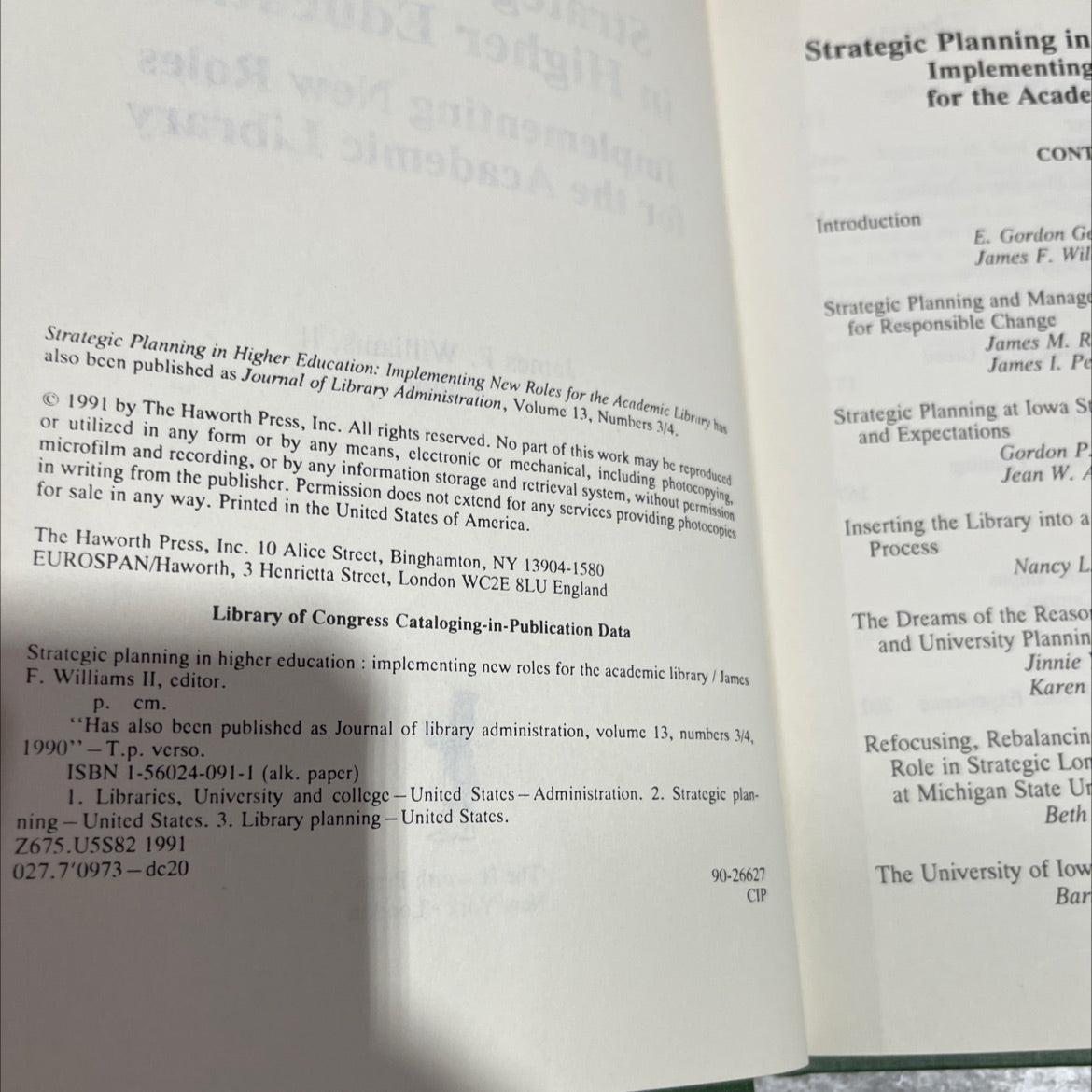 strategic planning in higher education implementing new roles for the academic library book, by james f. williams, ii, image 3