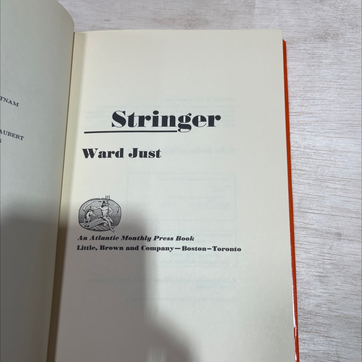 stringer book, by ward just, 1974 Hardcover image 2