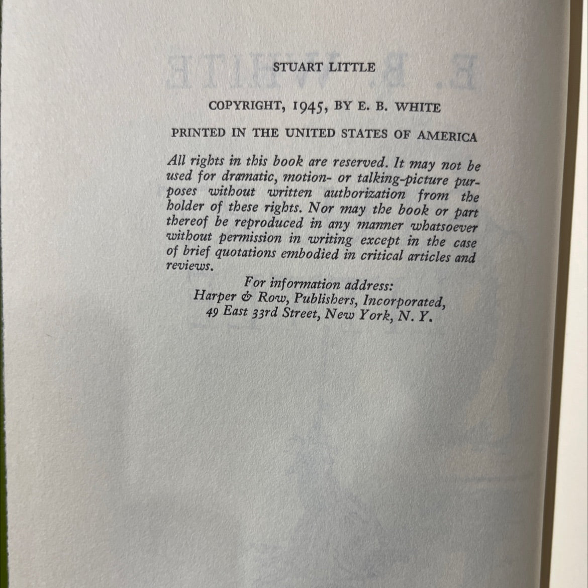 stuart little book, by e. b. white, 1945 Hardcover image 3