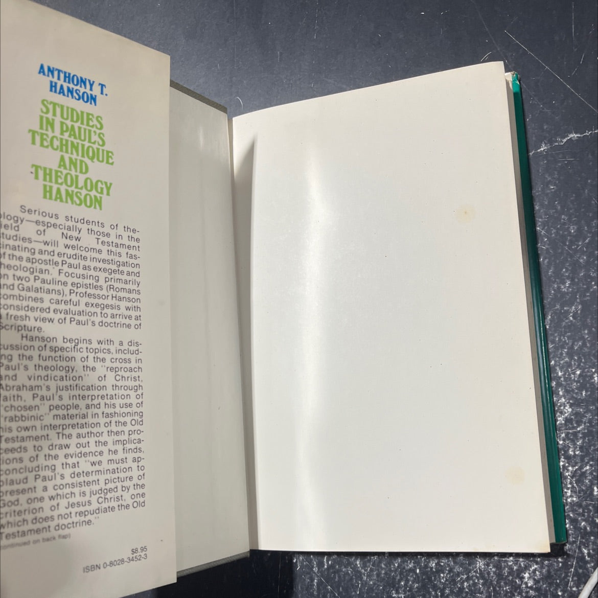 studies in paul's technique and theology book, by anthony tyrrell hanson, 1974 Hardcover image 4