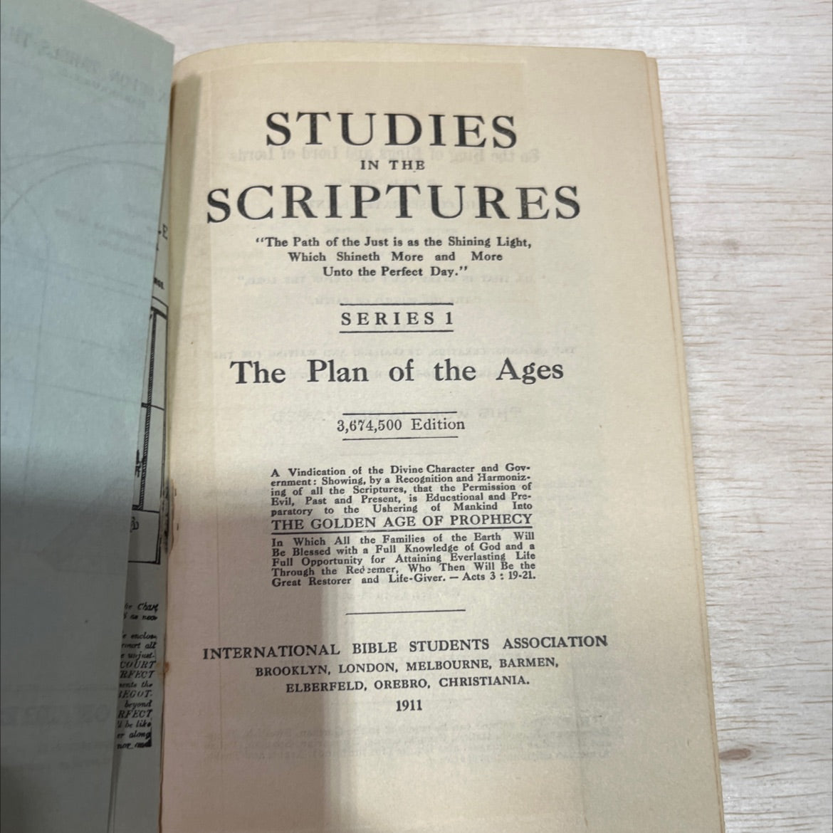 studies in the scriptures the plan of the ages book, by unknown, 1911 Hardcover image 2