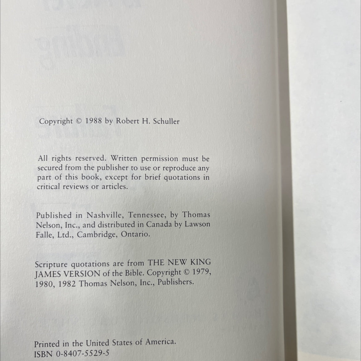 success is never ending failure is never final book, by Robert H. Schuller, 1988 Hardcover image 3