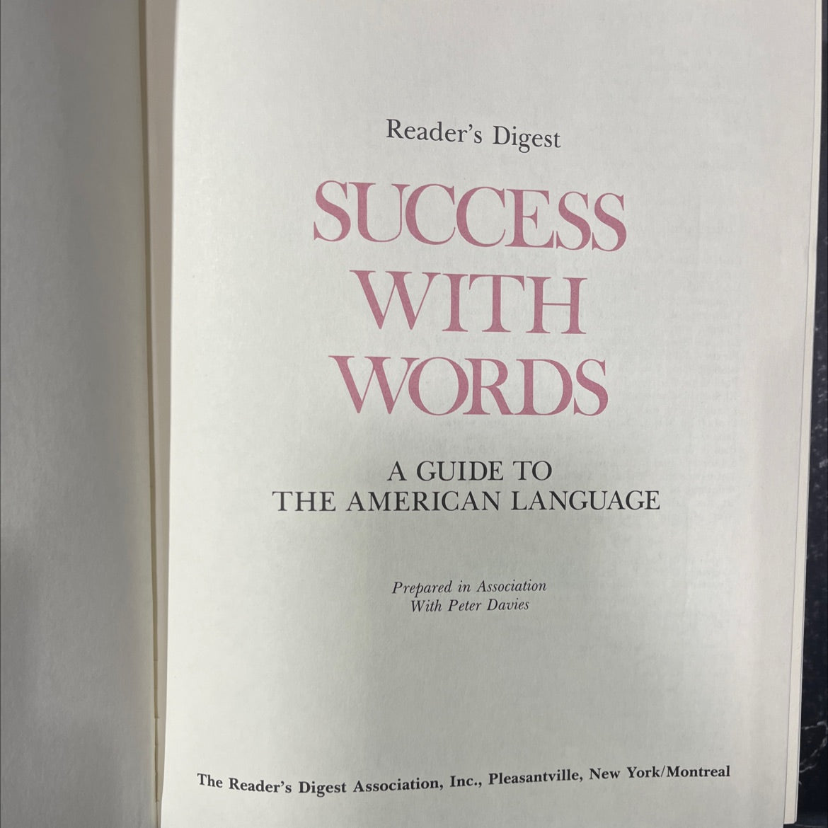 success with words a guide to the american language book, by Reader's Digest, 1983 Hardcover image 2