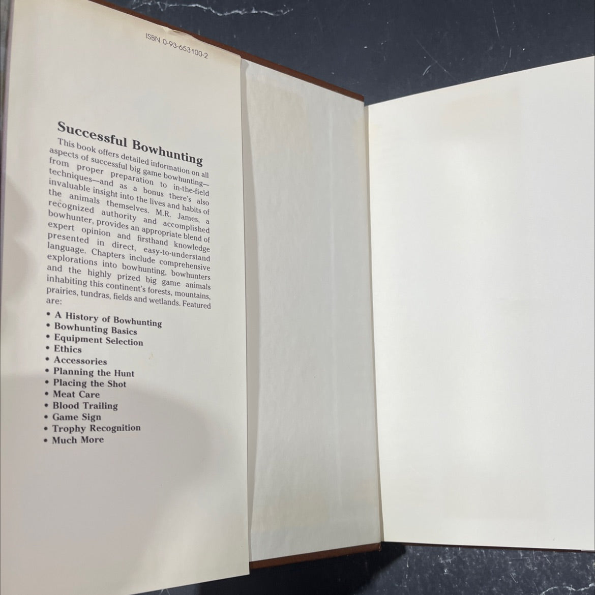 successful bowhunting book, by M.R. James, 1985 Hardcover image 4