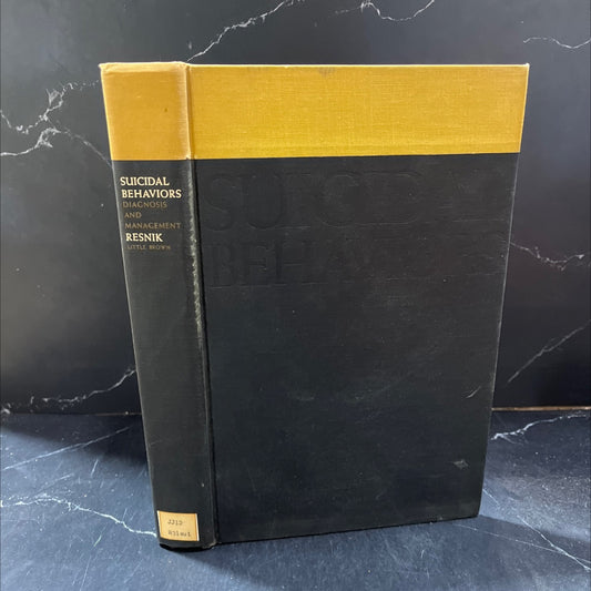 suicidal behaviors diagnosis and management book, by H.L.P. Resnik, 1968 Hardcover image 1