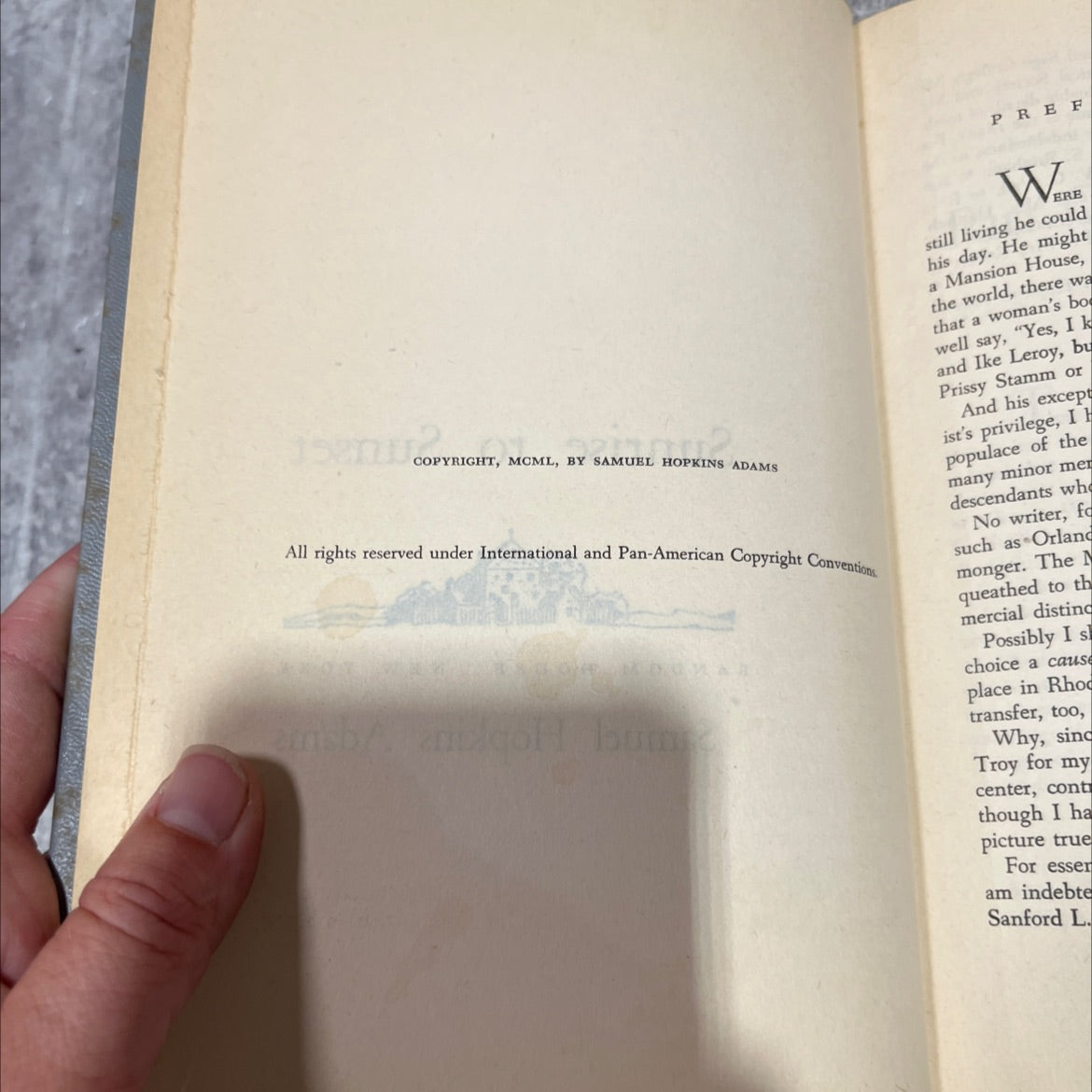 sunrise to sunset book, by samuel hopkins adams, 1950 Hardcover image 3