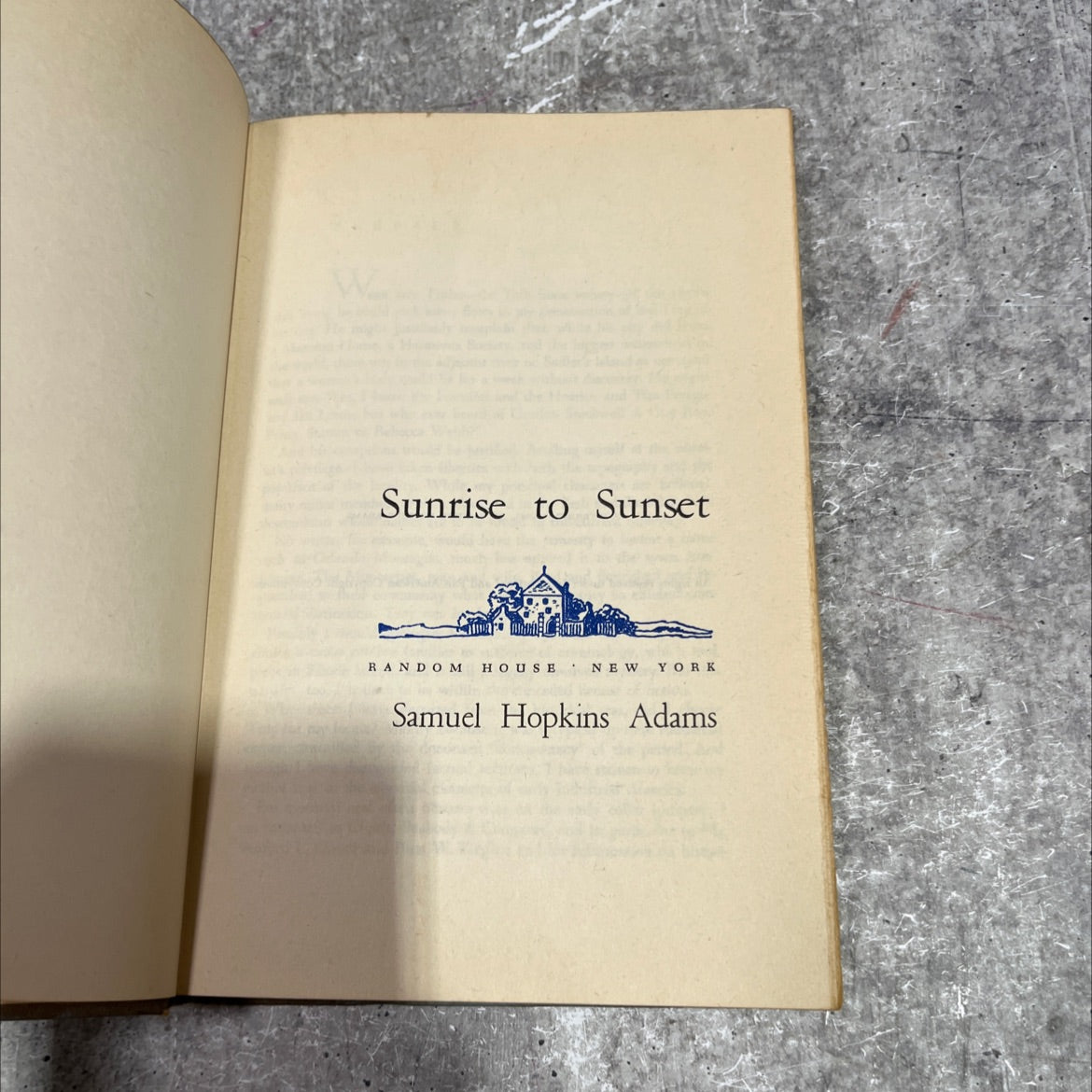 sunrise to sunset book, by samuel hopkins adams, 1950 Hardcover image 2