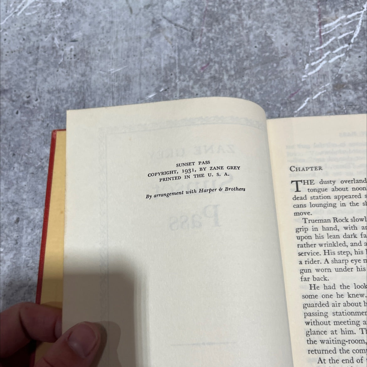 sunset pass book, by zane grey, 1931 Hardcover image 3