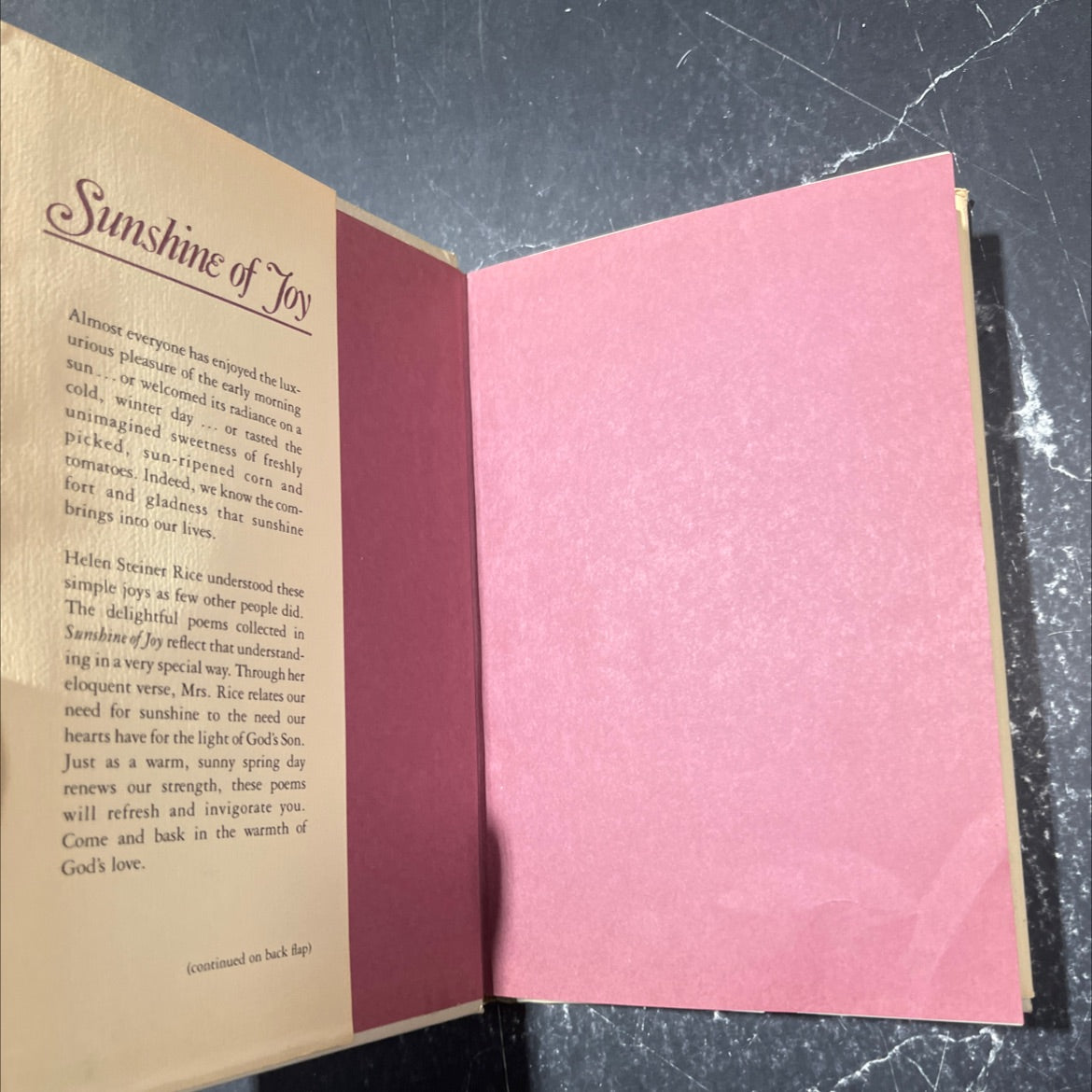 sunshine of joy book, by helen steiner rice, 1988 Hardcover image 4
