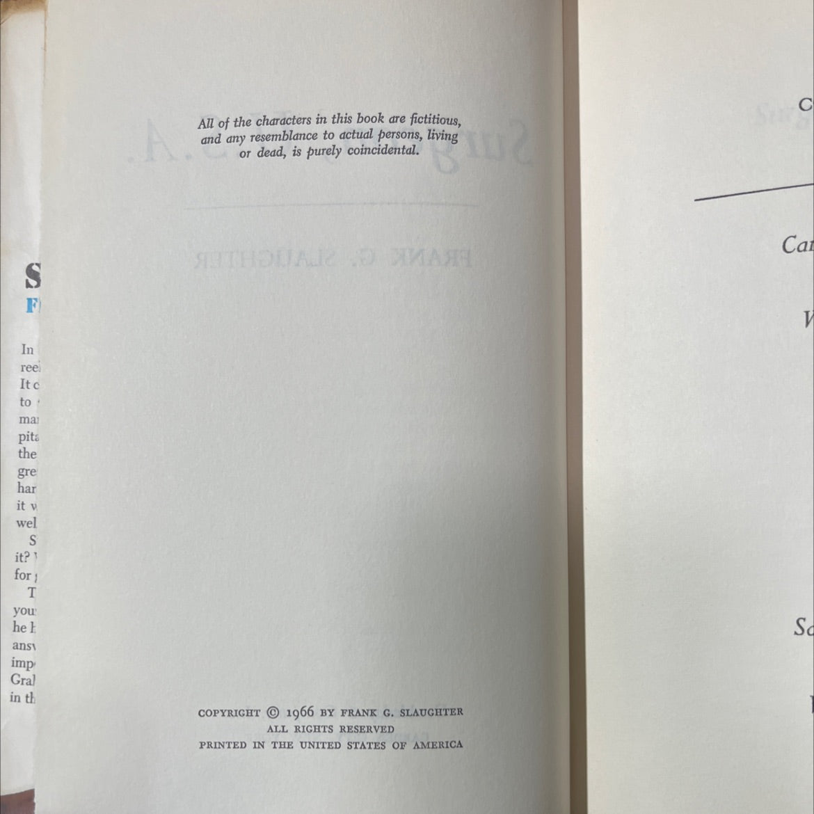 surgeon, u.s.a. book, by frank g. slaughter, 1966 Hardcover image 3