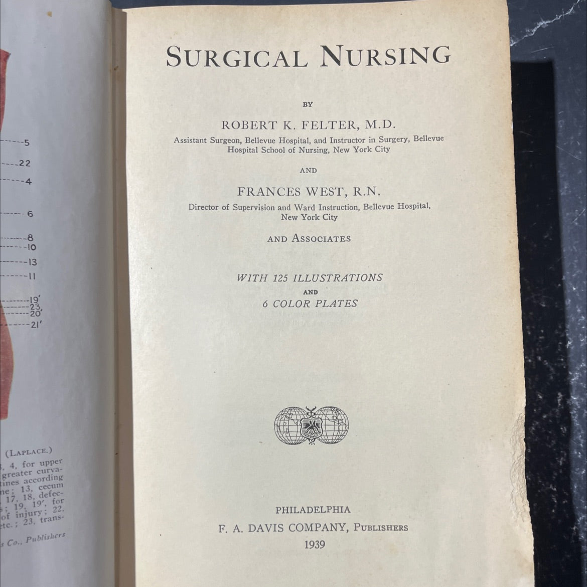 surgical nursing book, by robert k. felter, m.d. and frances west, r.n., 1939 Hardcover image 2