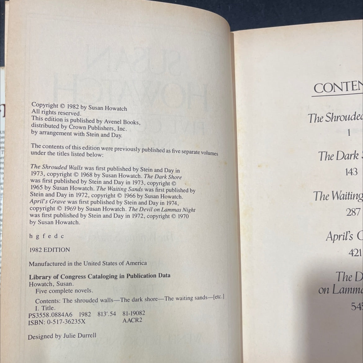 susan howatch five complete novels book, by Susan Howatch, 1982 Hardcover image 3