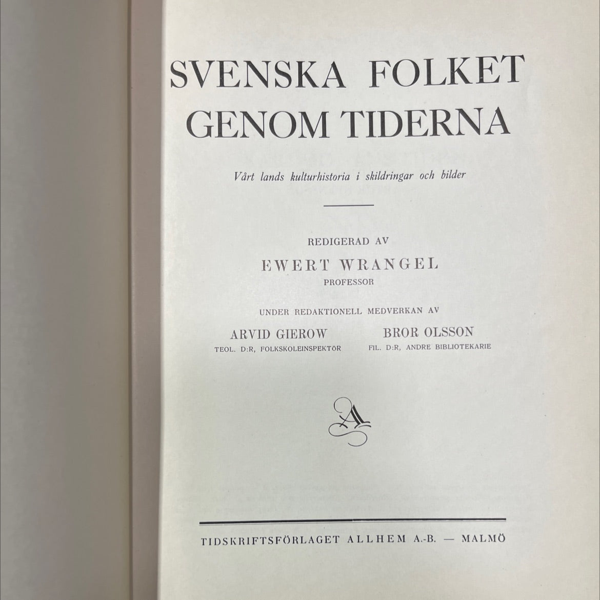 svenska folket genom tiderna vårt lands kulturhistoria i skildringar och bilder book, by ewert wrangel, 1970 Leather image 2