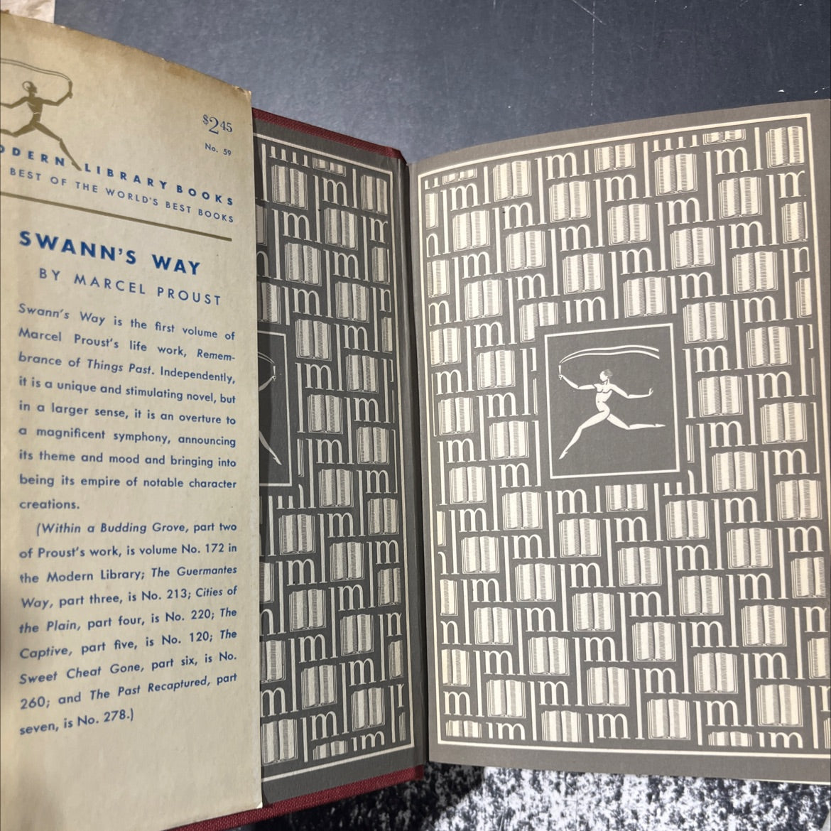 swann's way book, by marcel proust, 1956 Hardcover image 4