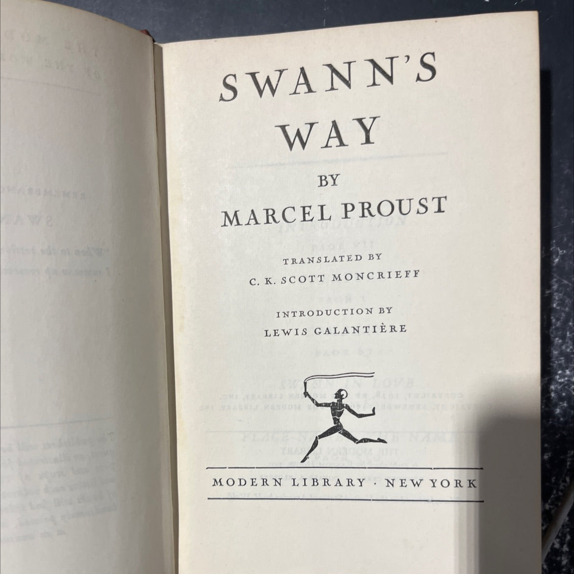 swann's way book, by marcel proust, 1956 Hardcover image 2