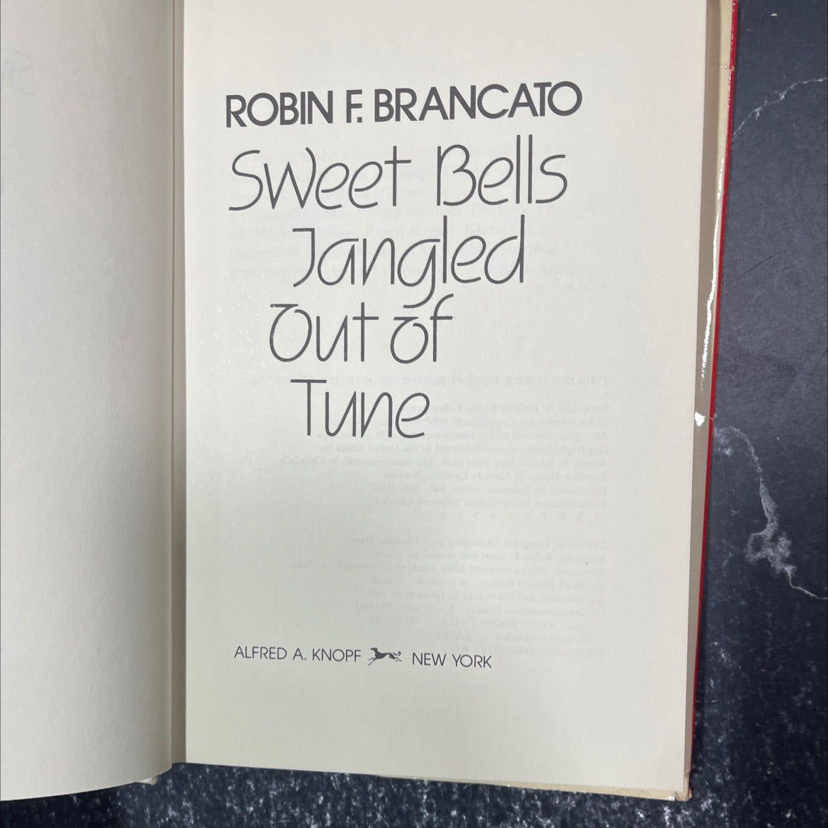 SIGNED sweet bells jangled out of tune book, by robin f. brancato, 1982 Hardcover, First Edition, Vintage image 2