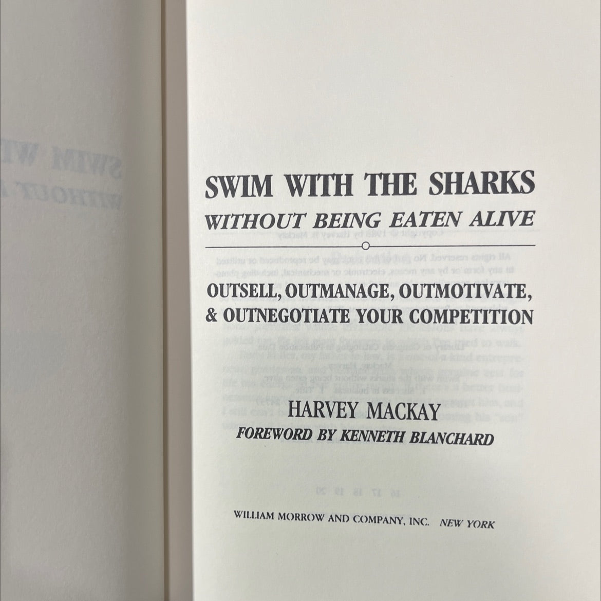 swim with the sharks without being eaten alive book, by harvey mackay, 1988 Hardcover image 2