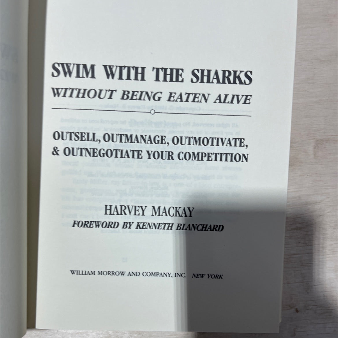 swim with the sharks without being eaten alive book, by harvey mackay, 1988 Hardcover, Vintage image 2