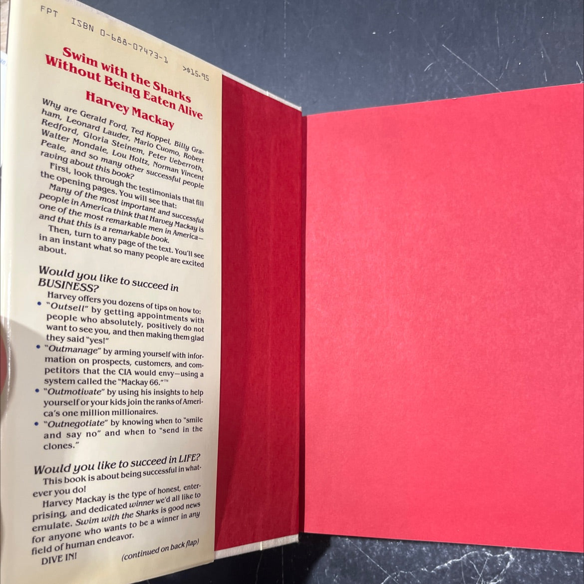 swim with the sharks without being eaten alive book, by harvey mackay, 1988 Hardcover image 4