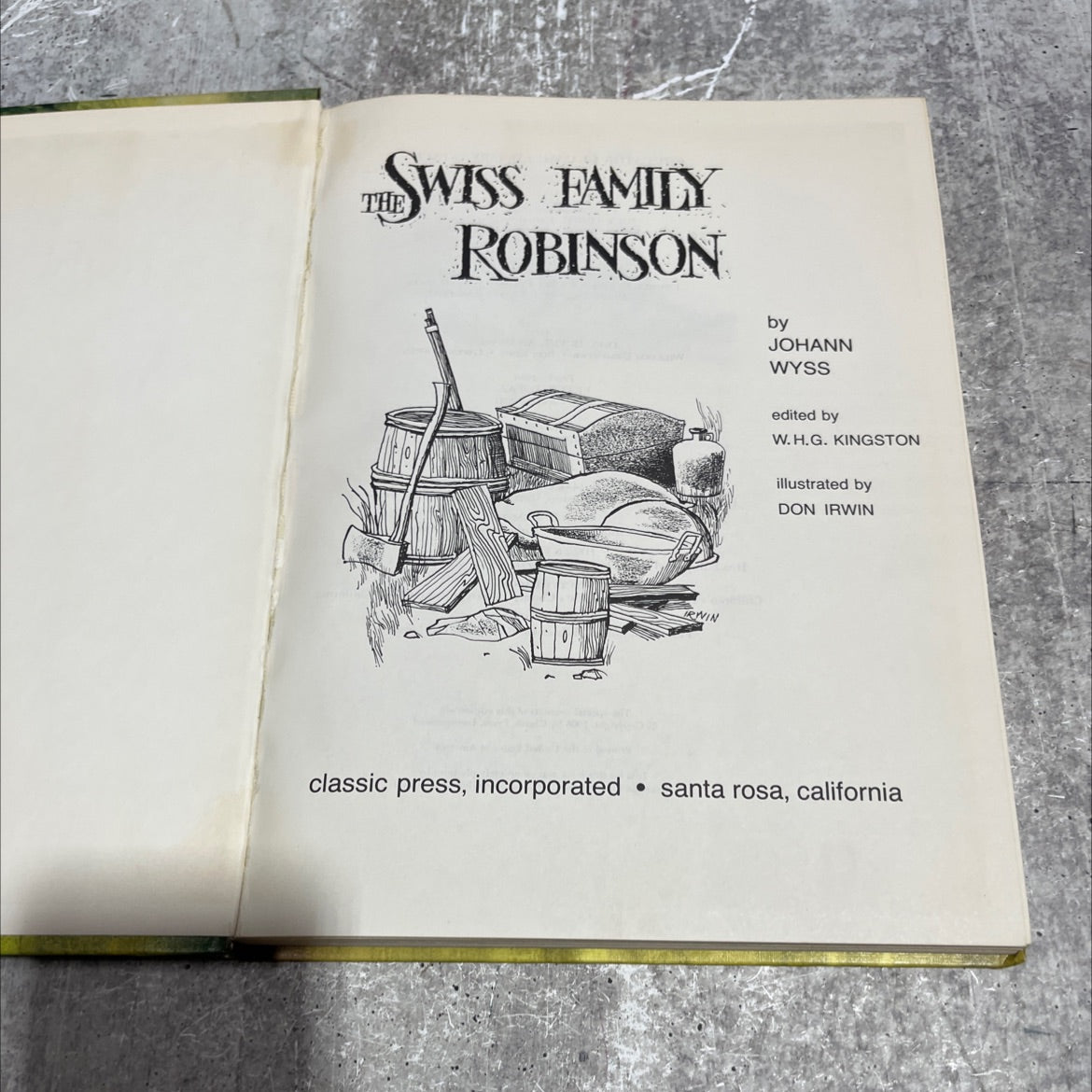 swiss family robinson book, by johann wyss, 1968 Hardcover image 2