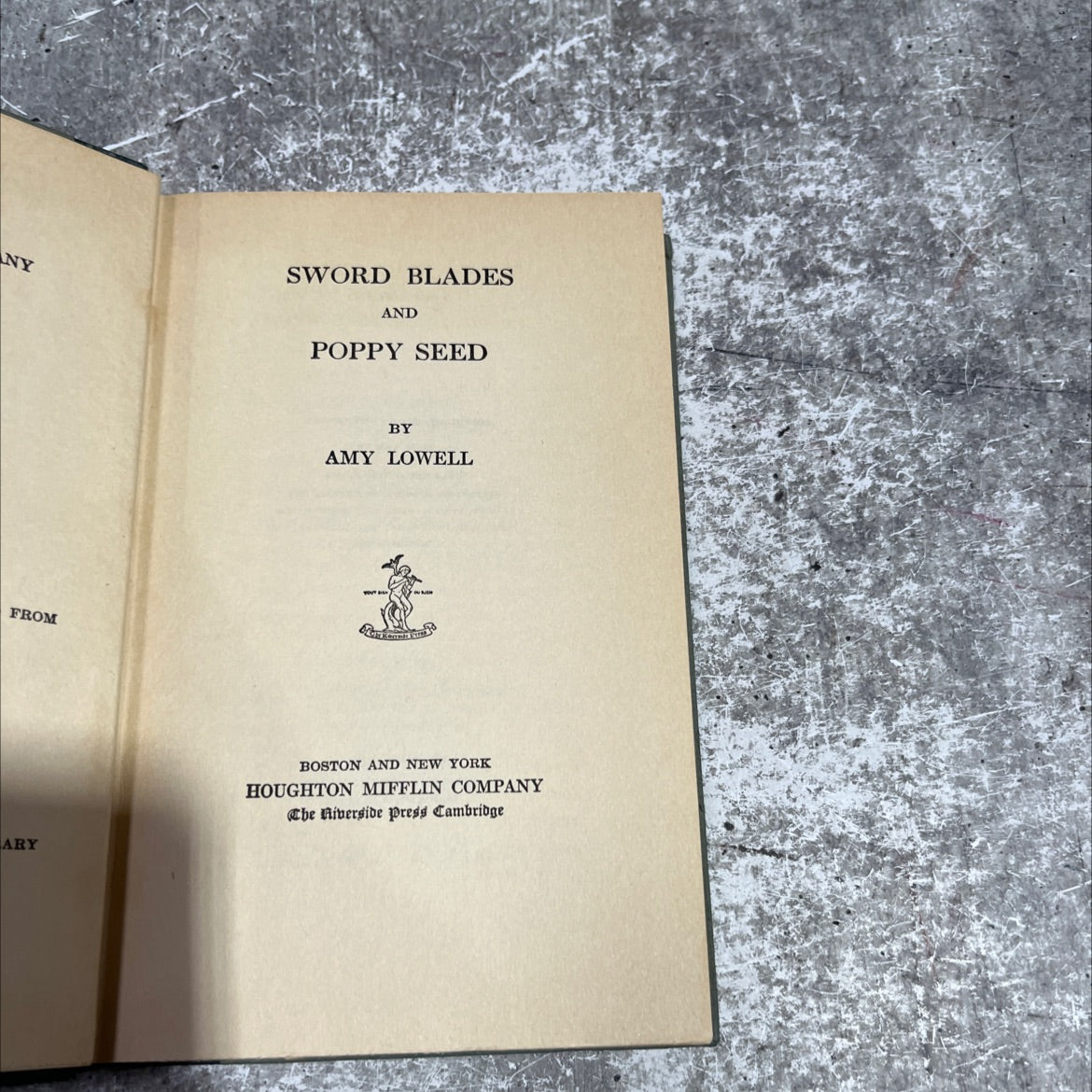 sword blades and poppy seed book, by amy lowell, 1935 Hardcover image 2