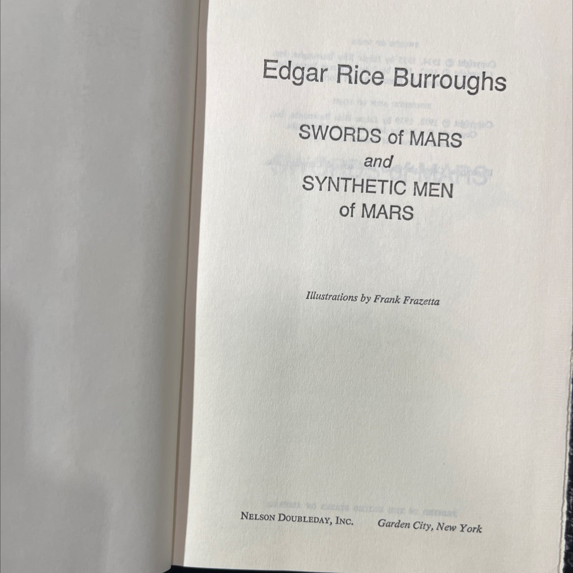 swords of mars and synthetic men of mars book, by edgar rice burroughs, 1966 Hardcover image 2
