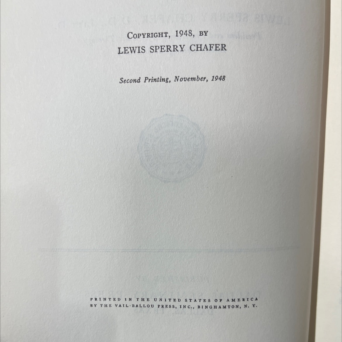 systematic theology volume vi pneumatology book, by lewis sperry chafer, 1948 Hardcover image 3