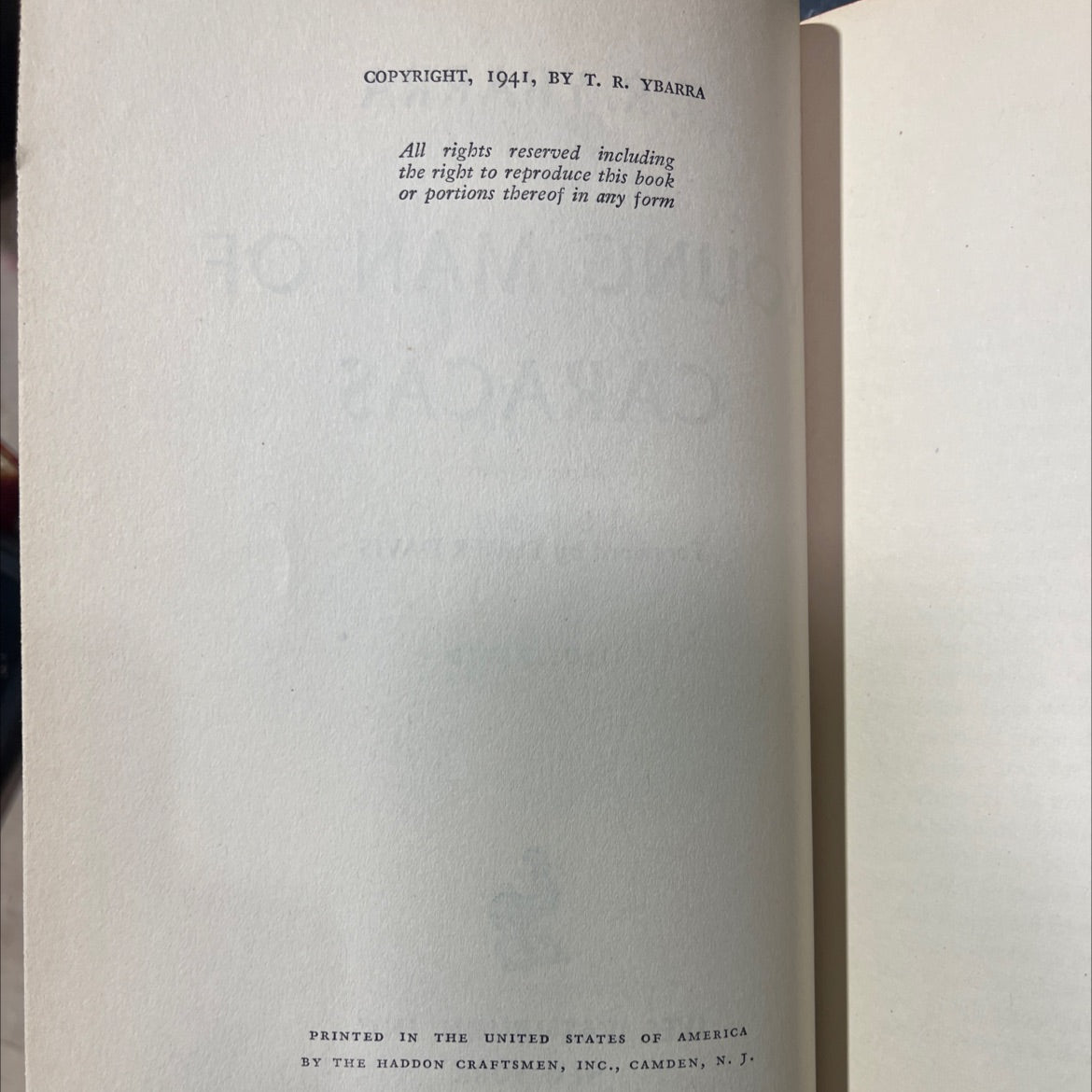 t. r. ybarra young man of caracas book, by t. r. ybarra, 1941 Hardcover image 3